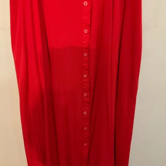 Ava & Viv Sleeveless Button-Front Bright Red Maxi Dress - Picture 5 of 7
